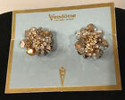 Vintage Vendome Earrings Carnival and Clear Crystals Original Card and Tags