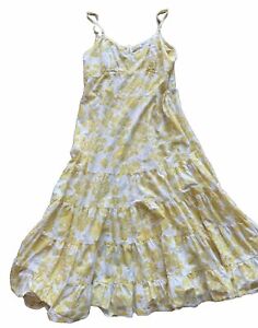 FRESH PRODUCE Women's Maxi Dress Floral XL Yellow and White Spring Easter