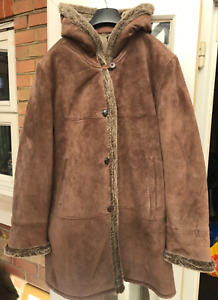 Vintage Dennis Basso Womens Shearling Sheepskin Coat Bust 47” UK20 XXL Brown
