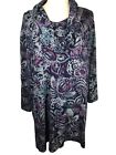 Catherines Women's Floral Boho Cowl Neck Sweater Ribbed Tunic Plus Size 3X 26/28