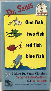 Dr. Seuss One Fish Two Red Blue Think Foot Book VHS Video Tape BUY 2 GET 1 FREE!