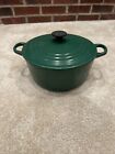 *CHIPPED - AS IS* LE CREUSET Cast Iron 3.5 Qt. Green # 22 Dutch Oven