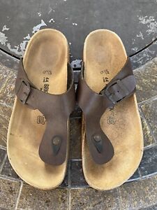 Birkenstock Ramses Brown Leather Thong Sandals Size 44 Men’s US 11-11.5