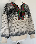 DALE OF NORWAY size 42 M Vintage Sweater Setesdal Pewter Clasp Puilover Perfect