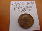 1924S Lincoln Cent UNC. but weakly struck