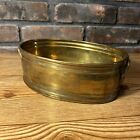 Vintage Brass Planter Pot Medium 9” By 6” Oval with handles