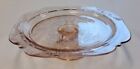 Indiana Glass Pink Recollection Footed Cake Plate Stand Vintage Etched Glass