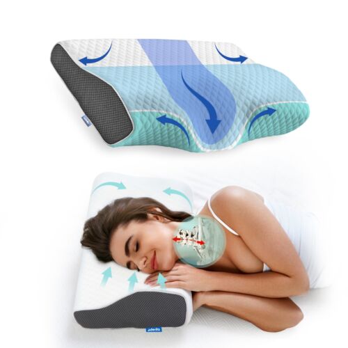 ~ DERILA® ~ Memory Foam Pillow OR Additional Pillowcase. Neck Support Anti Snore