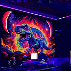 Dinosaur Tapestry Blacklight, Dinosaur Posters for Boys Room Uv Tapestry for Bed