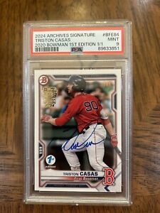 New Listing2024 Topps Archives Signature Triston Casas (2020 Bowman 1st Edition)  1/1 MT9