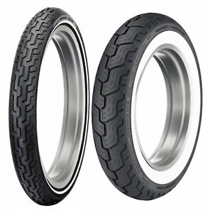 Dunlop MH90-21 & MT90-16 D402 White Wall Tires Harley-Davidson FXST/FXDWG/XL883C