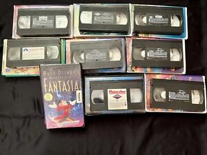 Lot of 9 DISNEY CLAMSHELL VHS Movies Various Titles Tested And Working