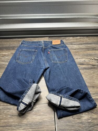 Vintage 80s Levis 501 Jeans Redline Selvedge #555 USA 34x33 (Act 31x27) 1983