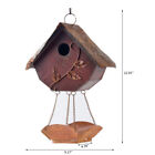 Glitzhome Vintage Rustic Wooden Birdhouses Hanging Bird Feeder Nest Garden Decor