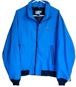 Lands' End Squall Zip Up Lightweight Casual Basic Jacket Blue Mens Large 42-44
