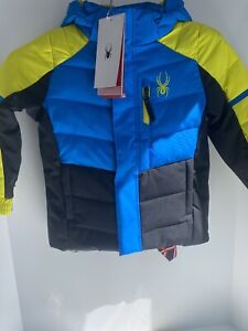 Spyder Preschool Boys Ski Jacket Yellow/Blue Size 4T Brand New With Tags!