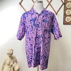 Vintage Abstract Button Up Shirt Made In Ghana Purple Blue Avant Garde Wawaba XL