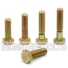 1/4-20 Hex Cap Screws / Tap Bolts, Zinc Yellow Grade 8 Alloy Steel Coarse Thread
