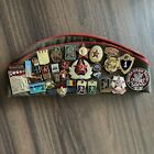 Vintage USSR Russian Military Hat Cap w/ 30 Pins & 3 Patches Size 57