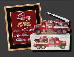 Hess 2015 Hess Fire Truck & Ladder Rescue With Poster