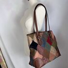 Fossil Patchwork Vintage Shoulder Bag Handbag Purse ~Mixed Fabrics