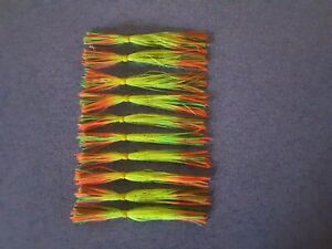 (10) BRAND NEW Silicone Skirts (44) Strands Firetiger Fire Tip 5