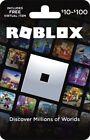 ROBLOX GIFT CARD 150 100 50 ONLINE COMPUTER GAMES ROBUX CURRENCY VIDEO CONSOLE