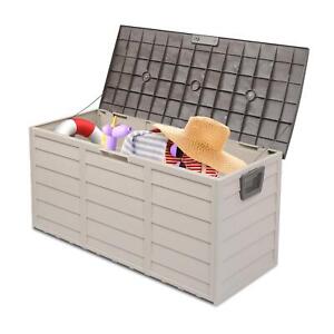 75 Gal Deck Box Outdoor Storage Box for Patio Furniture Cushions Gardening Tools