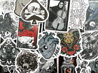 50 Gothic Black and White Cool Laptop Stickers Dark Skull Tattoo Goth Decals