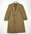 VTG Jordache Mens Coat Size 40S Trench Overcoat Beige Wool Rayon 3 Button