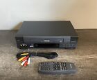 New ListingToshiba VCR VHS Player With Remote & Cables 4 Head Stereo VCR Recorder Tested