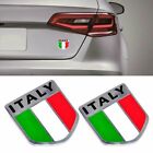 2x Aluminum Metal Italy Logo Italian Flag Shield 3D Sticker Car Emblem Badge DIY (For: Chevrolet)