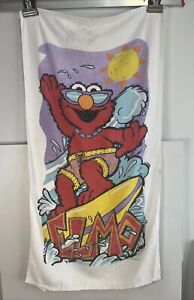 Vintage  Henson Sesame Street Elmo Bath Beach Towel Elmo Surfing