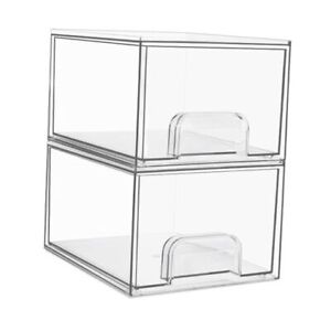 New Listing Pack Stackable Makeup Organizer Storage Drawers, 4.4'' Tall Acrylic Bathroom 2