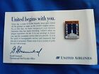 Vintage United Airlines Going the Extra Mile Pin on the Original Card