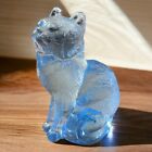 Vintage Mosser Willow Blue Glass Cat Figurine 1989 Retired 3”