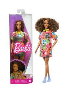 New Mattel Barbie Fashionistas Doll #201 with Athletic Body, Curly Brunette Hair