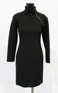 Theory Women's Wool Blend Danella Zip-Neck Dress KB8 Black Size 4