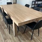 Modern 8 Person Luxury Extra Wide Sturdy Wood Dining Table Light Brown Furniture