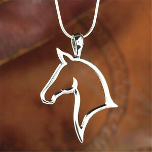 Silver Horse Necklace Pendant on Sterling Silver Chain