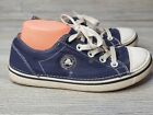 Crocs Hover Casual Lace Up Shoes Sneakers Canvas Womens 6 Blue White