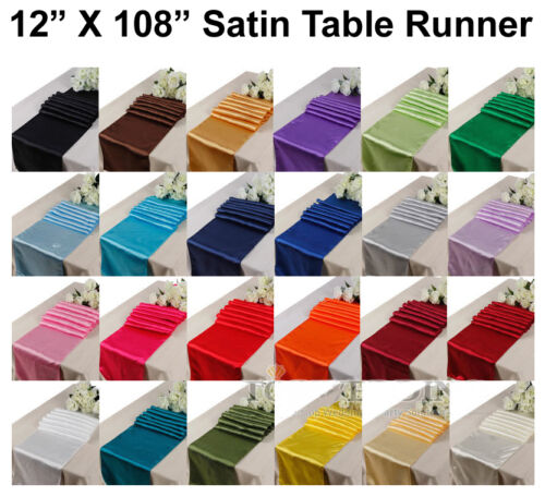 20pcs Wedding 12 X 108 inch Satin Table Runner Banquet decoration FREE SHIPPING