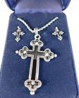 Montana Silversmith Cross Necklace and Earring Set with case