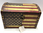 Rustic American Flag Wooden Chest -  9.25