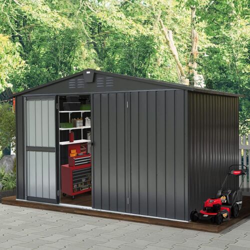 Domi Storage Shed 10'x 8' Metal Shed for Backyard,Garden,Lawn,w/Lockable Door