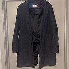 Coach Mens Long Wool Leather Elbow Patch Topcoat Trench Coat Jacket Size Small