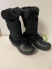 NEW Crocs Haley Women's Size 8 W Black Faux Fur Lining Classic Outdoor Boots