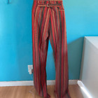 Mens Size 38 Western Red Striped Frontier Classics Straight Leg Pants Button Fly