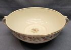 Vtg Taylor Smith TS&T Round Handled Vegetable Serving Bowl 1631 Rose Scroll Gold