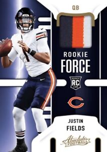 2021 Absolute Justin Fields Rookie Force Patch RC NFL Blitz Digital Card
